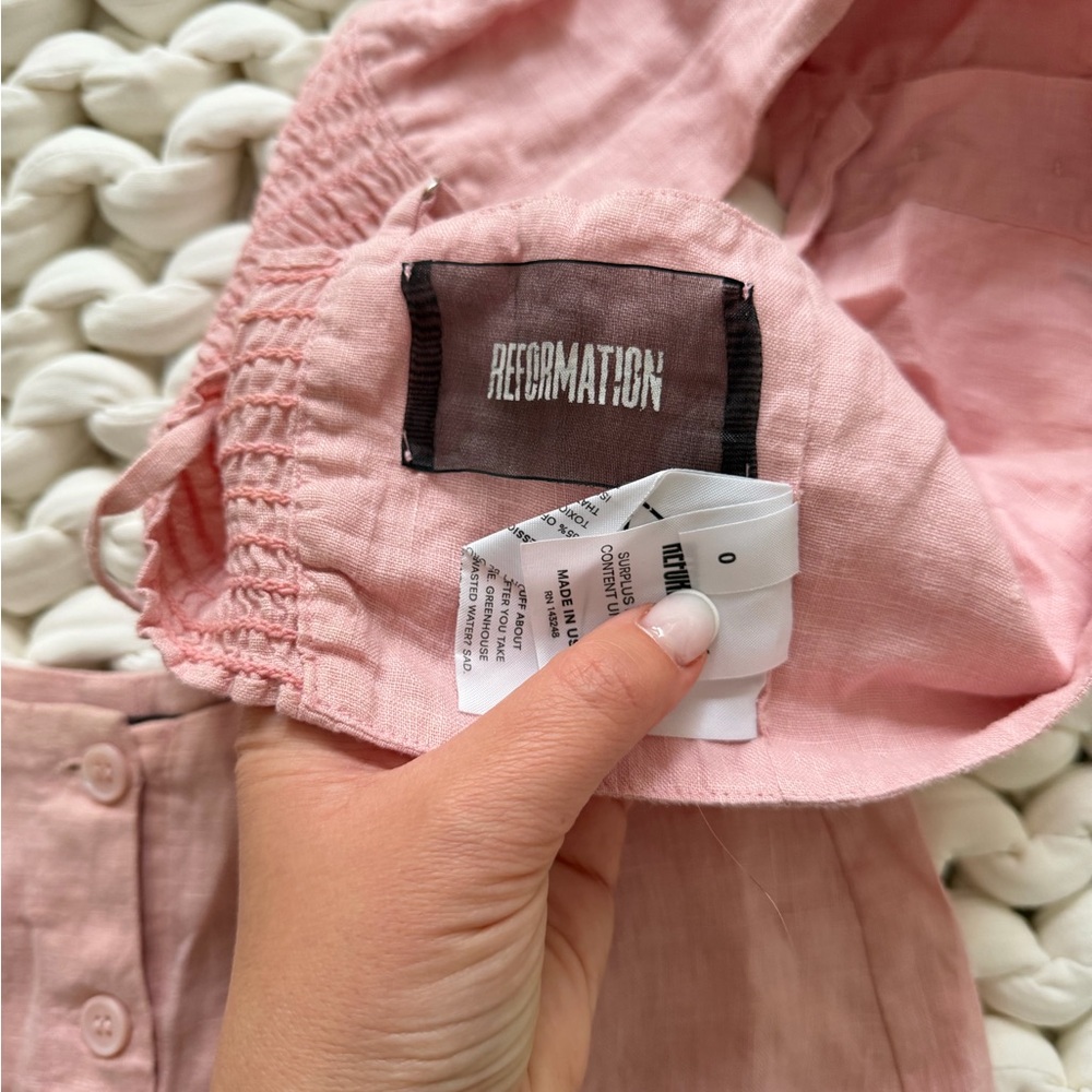 Reformation Pink Mini Linen Skirt Set - Picture 4 of 4